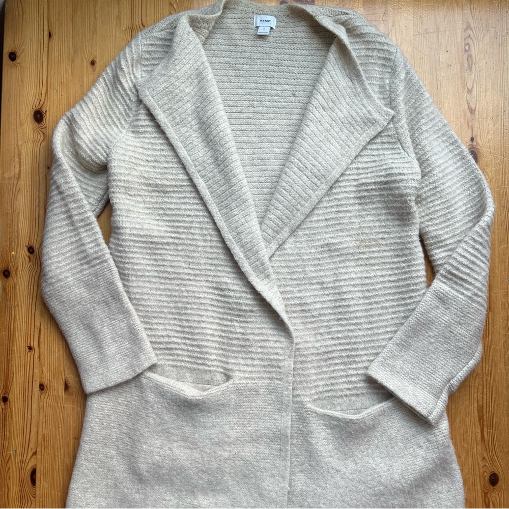 Old Navy, oatmeal cardigan.  Didn't fit as I've hoped